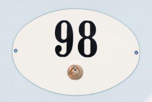 041 ovaal emaille huisnummer met bel afm:16 x 11cm