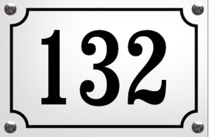 Emaille huisnummers met kader. 