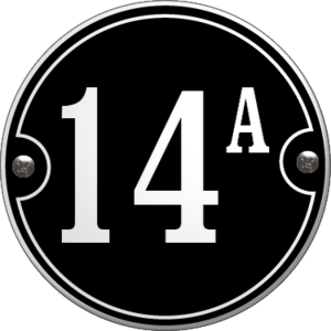 Ronde geëmailleerde huisnummerbord