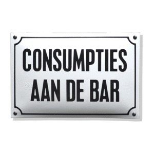 Groot Horeca naamplaat CONSUMPTIES AAN DE BAR