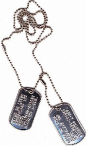 001. IDENTITEITSPLAATJES/ U.S. army dogtag