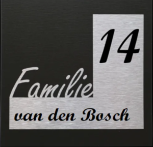 Zwart naambord Dibond