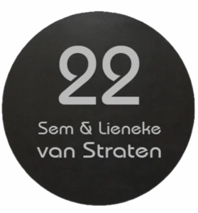 Zwart naambord Dibond Aluminium