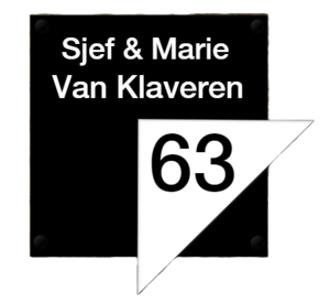 Naamplaat zwart Perspex