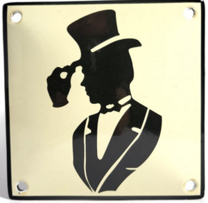 Emaille toilet bord deftige heer
