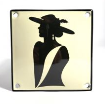 Emaille toilet bord Deftige Vrouw