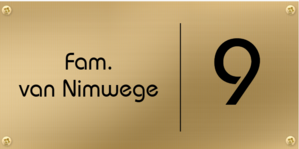 Messing naamplaat voordeur