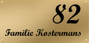 Messing naamplaatje voordeur