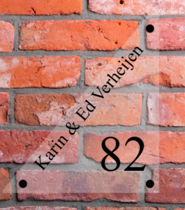 Driehoek naambord perspex