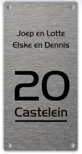 Rvs naambord diep gegraveerd