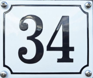 Emaille Huisnummer wit-zwart