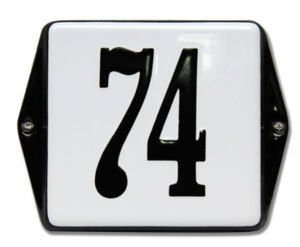 Emaille huisnummer model oor