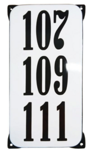 Huisnummer verzamelbord Amsterdam