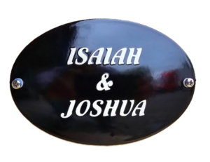 Emaille naambordje ovaal 