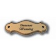 Messing naamplaat. Afmeting: 13,3  x  5 cm