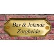 Messing naamplaatjes. Afmeting 10,5 x 4 cm