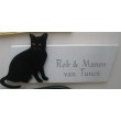 Houten naambord met POES  afmeting: 21  x  7,5 cm.