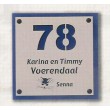 040.  naambordje RVS look afmeting 22,5 x 22,5 cm