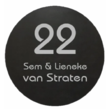 Zwart naambord Dibond Aluminium