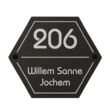 Naambord zwart Dibond