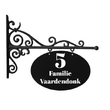 Uithangbord voordeur ovaal zwart