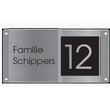 Rvs naambord zwart gelaserd.