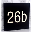 Vierkant zwart naambord met verlichting